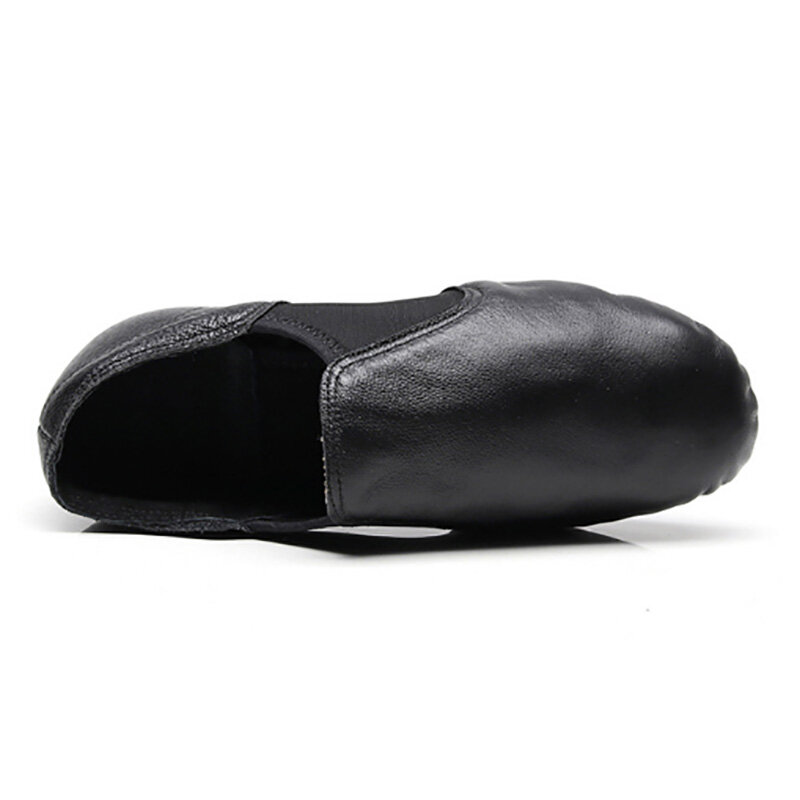 USHINE 24-44 Genuine Leather Jazz Dance Shoes Tan Black Antiskid Sole Jazz Shoes Adults Dance Sneakers For Chidren Girls Women