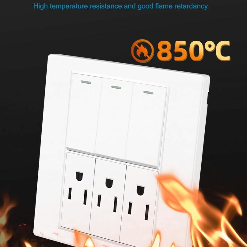 VISWE US Standard wall outlet and Switch 3gang 1way,120 Type Flame Retardant Plastic Panel, Mexico Home Electrical wall contacts