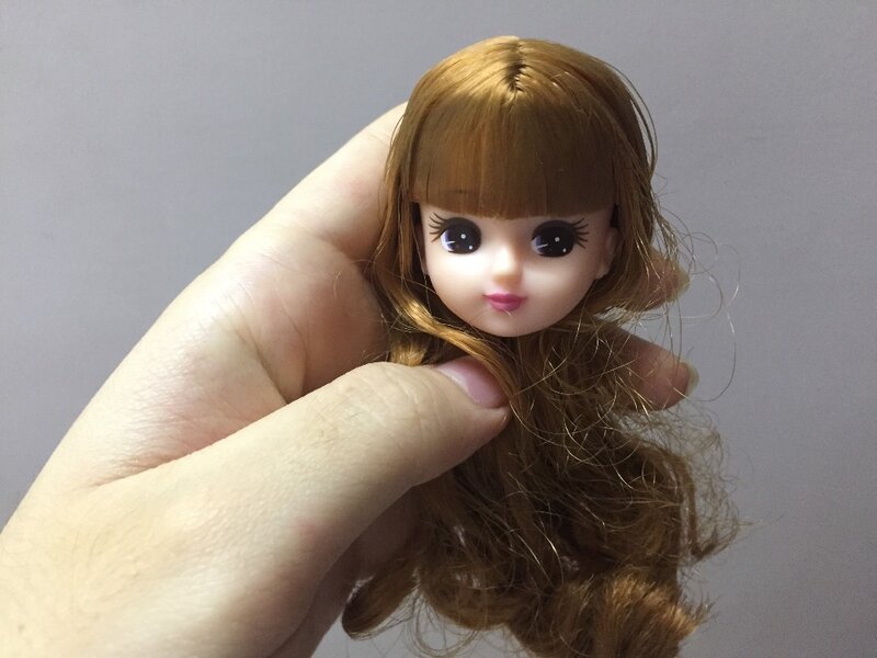 long hair licca doll head short long curve hair soft gold black yellow hair doll heads boy girl doll parts DIY accessories toy