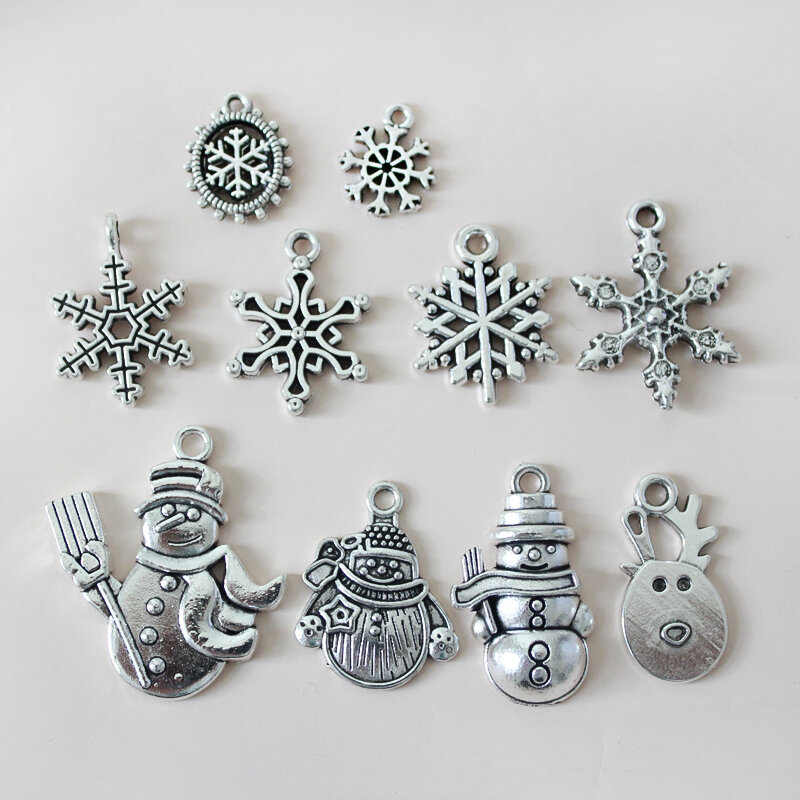 Aksesori DIY Natal logam campuran menggantung liontin pesona 1 buah cocok gelang kerah kalung gantungan kunci tas tangan perhiasan untuk wanita anak-anak hadiah
