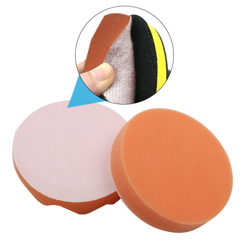 For RO/DA Car Polisher Polishing Pad Waxing Pad Accessories Flat/ Wavy Foam Pads Polishing Replace Sponge 1PCS