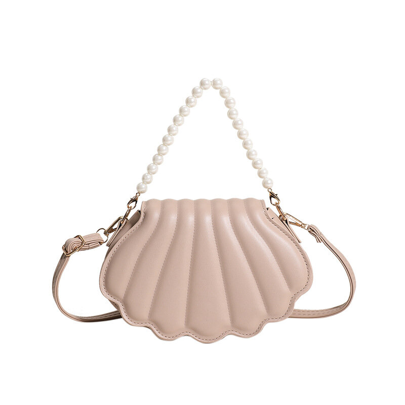 Bolsa de Ombro Shell Pearl feminina, bolsa crossbody, casual, de alta qualidade, mensageiro, versátil, luxo, multicolorida, corrente, moda