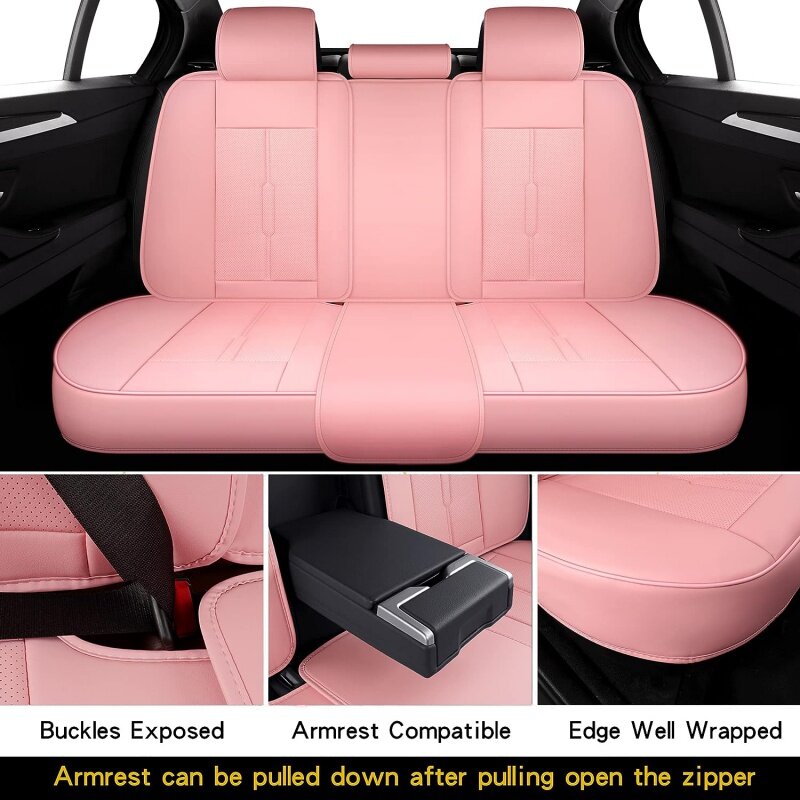 NS YOLO-Cobertura total do assento de carro do falso couro cobre, ajuste universal para SUVs e pickup trucks, couro impermeável
