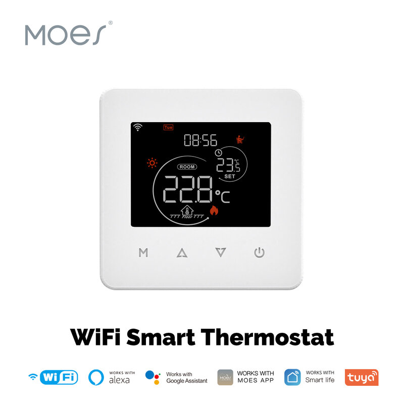 MOES-Smart WiFi Termostato, Controlador de Temperatura da Água, Aquecimento Elétrico, Caldeira a Gás App, Trabalhar com Alexa, Google Home, Tuya