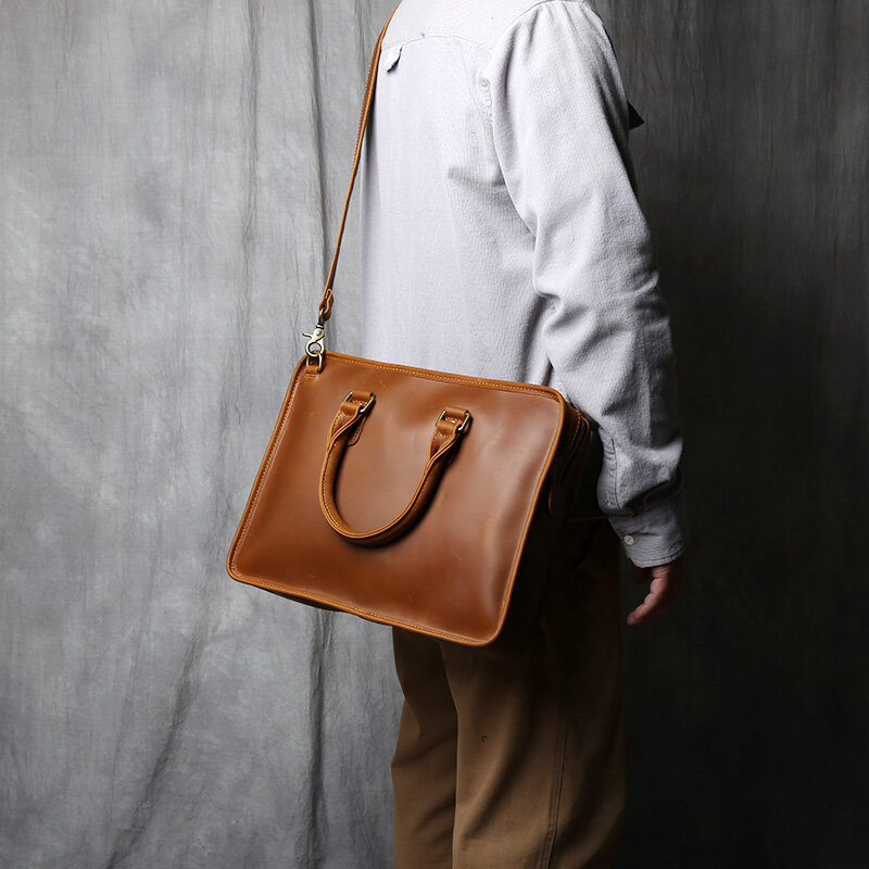 Мужская сумка через плечо из натуральной кожи, в стиле ретро