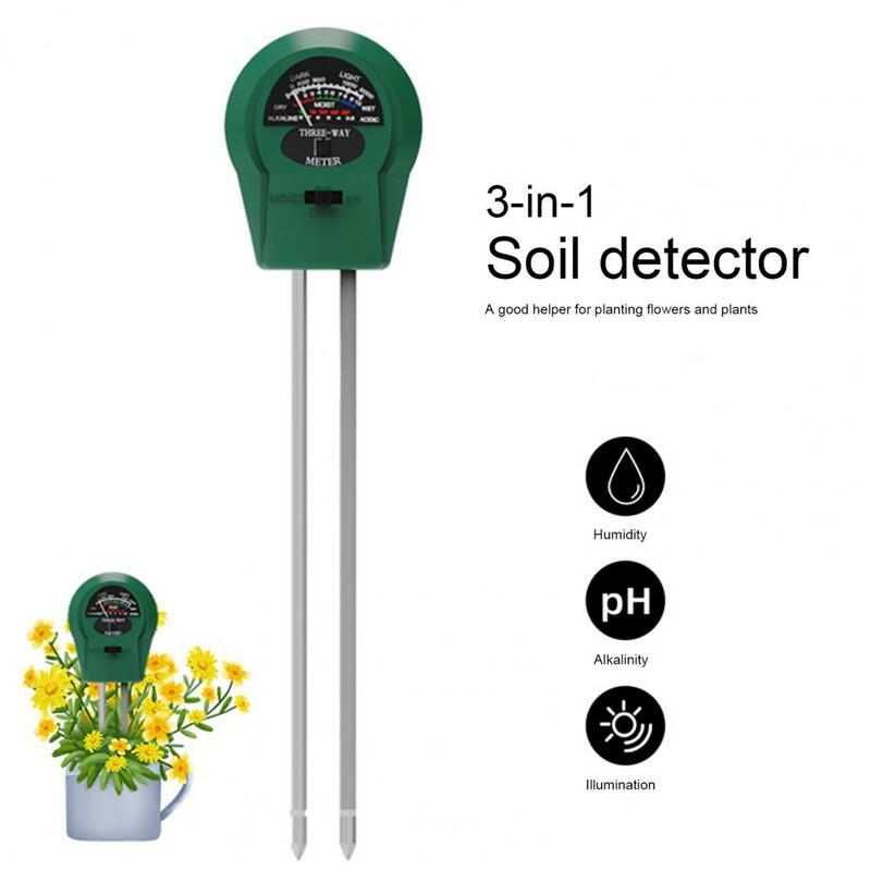 3-in-1 Solo PH Tester Multifuncional Digital Dial Long Probe Testing Solo Umidade Luz PH Meter Gramado Fazenda Jardinagem Suprimentos