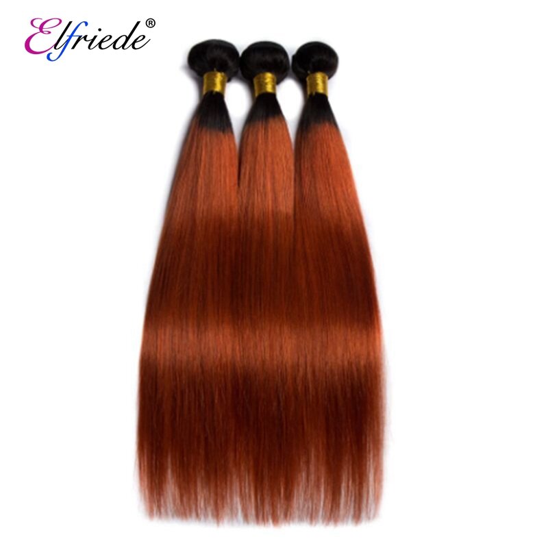Elfriede #1B/350 bundel rambut manusia pra-warna lurus ekstensi rambut manusia Remy Brasil bundel 3/4 penawaran rambut manusia tenun