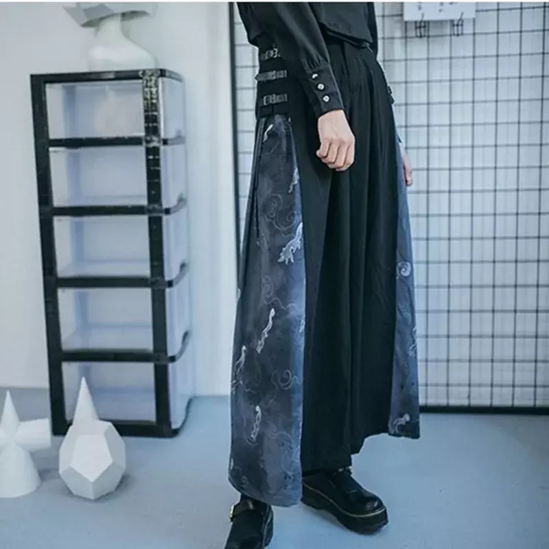 Pantalon de Survêtement Baggy à Jambes Larges pour Femme, Style Chinois, Taille Haute, HarakuMozambique Hanfu Trausers, 2020, 11088