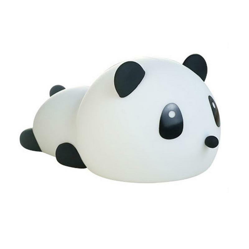 Lâmpada recarregável Panda Pat, Lâmpada de silicone com desenho animado Panda Design, Ornamentos de mesa para sala de estar