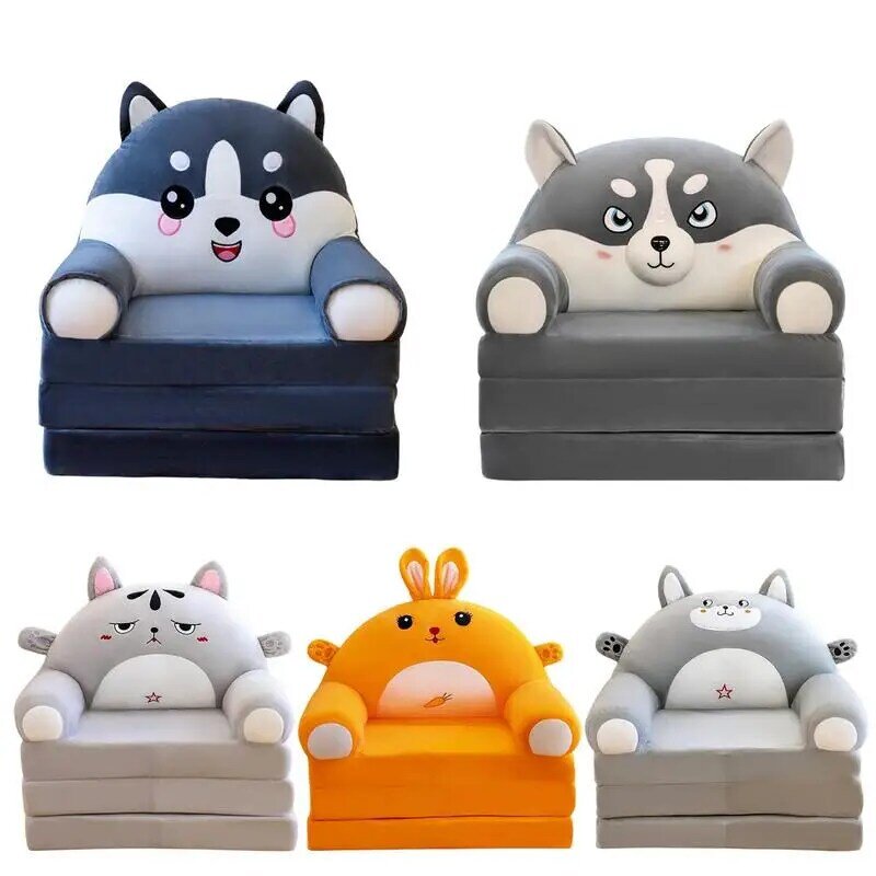 Kids 'Comfy Plush Cartoon Fold Out Couch, Mini sofá confortável para crianças, Home Portable , Cadeira aberta
