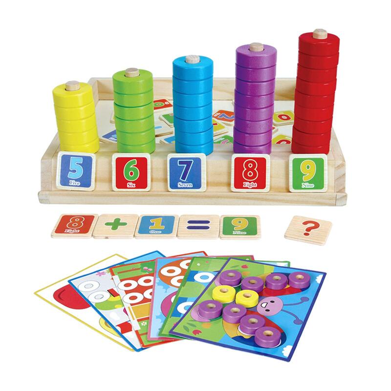 몬테소리 수학 조작 장난감, 나무 곱하기 매칭, 조기 학습 장난감, 어린이용 숫자 계산 블록