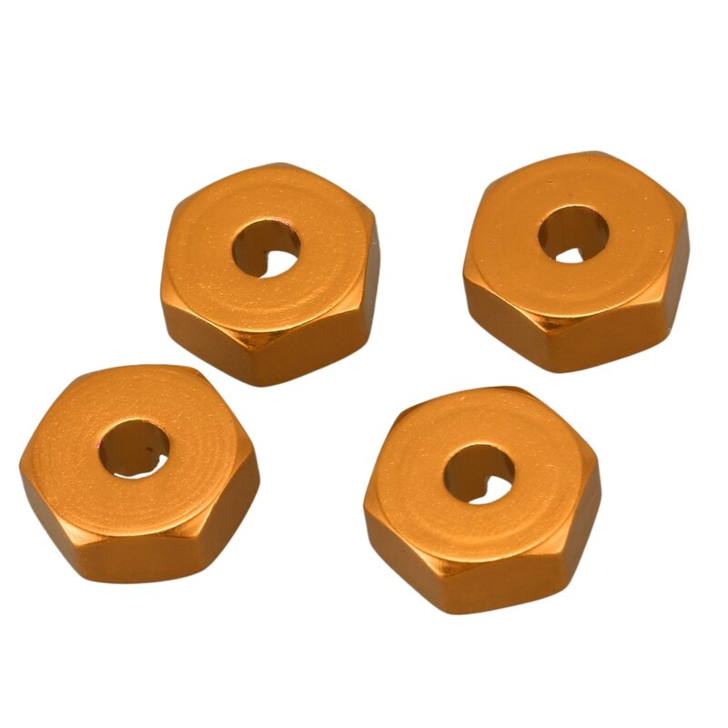 Adaptador hexagonal de cubo de rueda combinador de aleación de aluminio, 12Mm, actualizaciones para Wltoys 144001 1/14 RC, piezas de repuesto para coche, amarillo