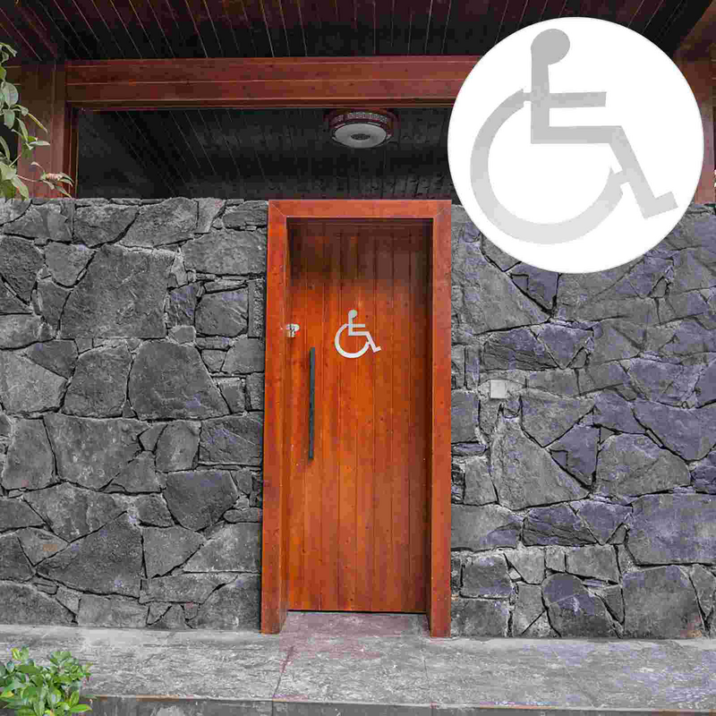 Letreros para discapacitados, símbolo de silla de ruedas para discapacitados, lavabo, señalización de acero inoxidable, inodoro Simple