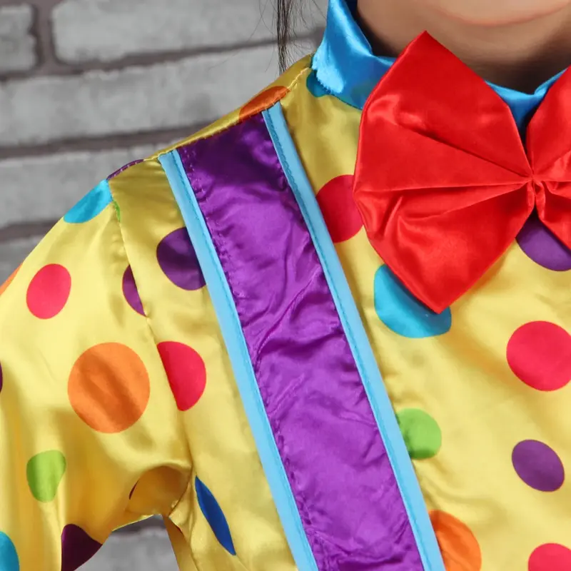 Disfraces de Cosplay de Anime para niños, payaso de circo divertido con peluca, zapatos, nariz, Joker travieso, vestido de lujo
