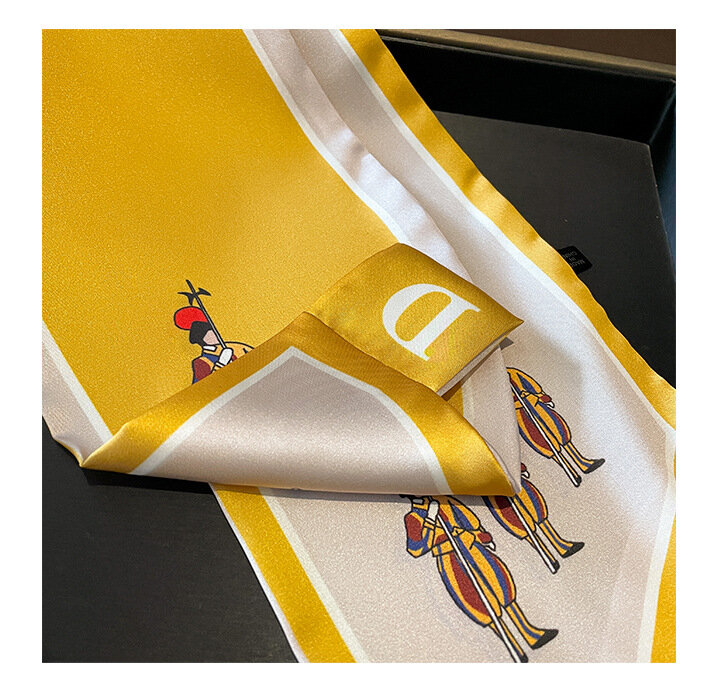 2023 neue Luxusmarke Skinny Halstuch Schal für Frauen Satin Seide Bänder Bandana Damen Krawatte Handgelenk Wickel Schal Echarpe