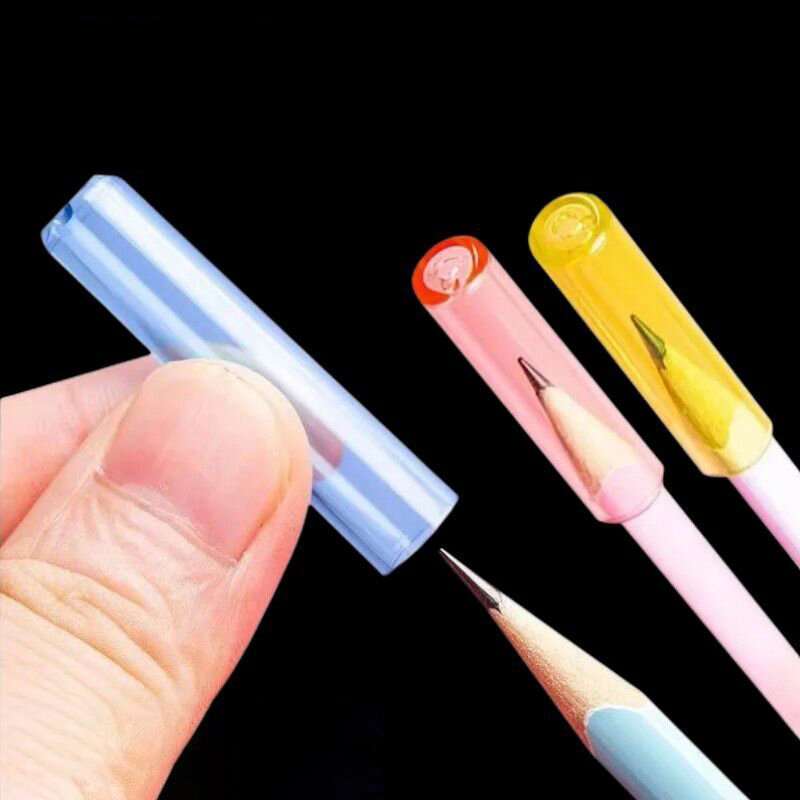 Transparent Pencil Caps Protective Sleeve Stationery Pencil Cap Extender Pencil Sleeve Student Pen Extension Extender