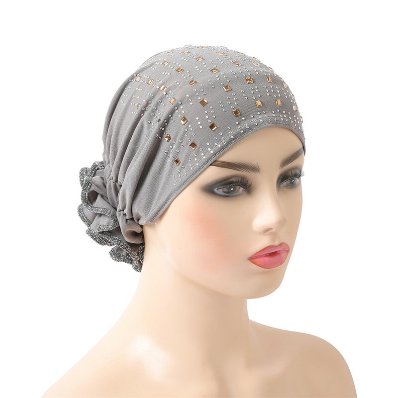 Blume muslimische Frauen strecken Hijab Motorhaube Chemo Kappe innere Hüte Turban arabischen Krebs Bandana islamische Mützen Headwrap Kopf bedeckung Schal