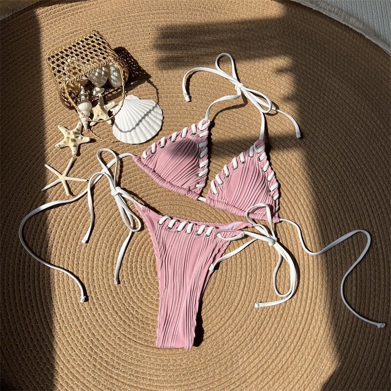 2-częściowa pomarańczowa damski strój kąpielowy bielizna + narzutka z koronki letnia impreza na plaży seksowna codzienna gorąca dziewczyna Streetwear