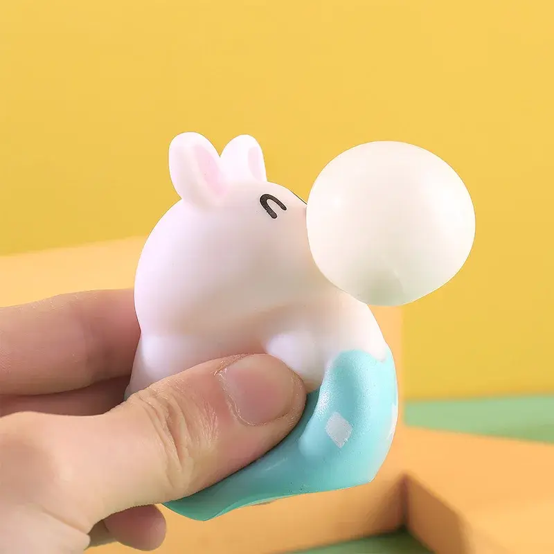 2024 Мультяшные Горячие сжимаемые кролики пузырьки 2 цвета Новинка кляп игрушка для снятия стресса Kawaii эксклюзивный дизайн праздничные подарки для детей