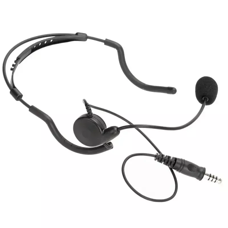 Fone de ouvido por condução óssea com microfone para walkie talkie, 7,1mm, rádio bidirecional