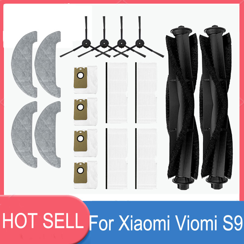 For Viomi S9 Hepa Filter Main Side Brush Dust Bag Mop Cloths Robot Vacuum Cleaner Accessories Spare Parts Kits For Home