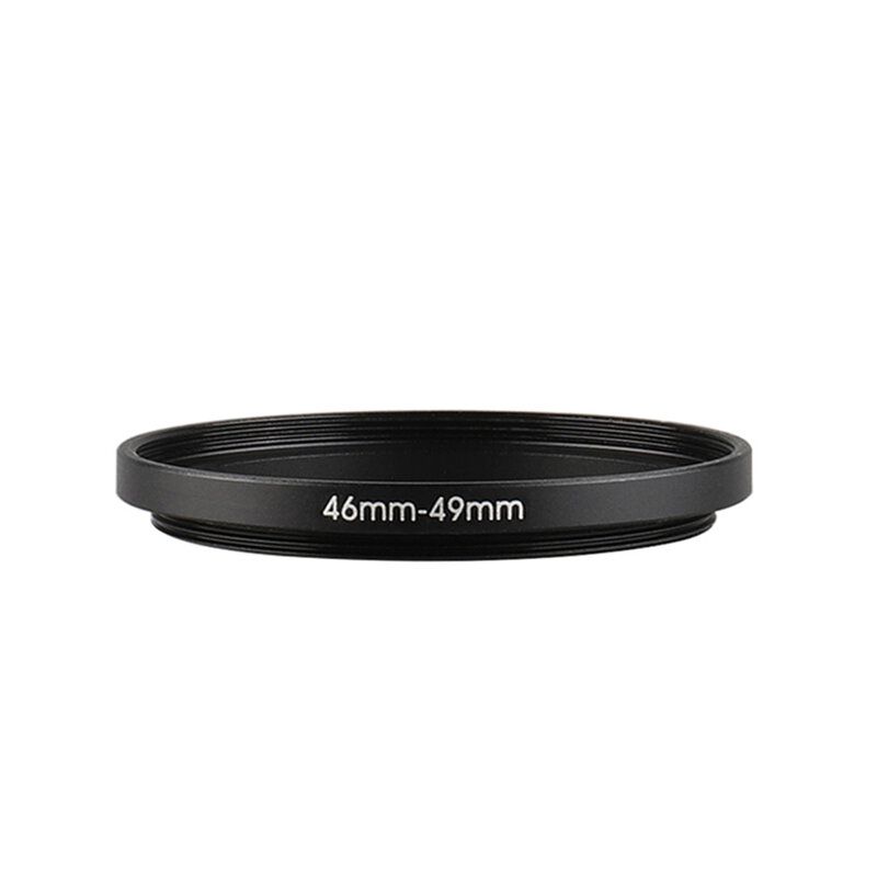 Alumínio preto Step Up Filter Ring, adaptador de lente para Canon, Nikon, câmera Sony DSLR, 46mm-49mm, 46-49mm