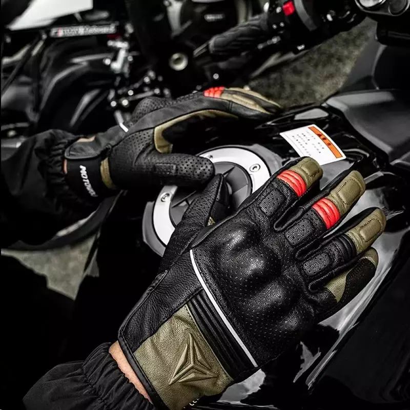 Men's Leather Motorcycle Gloves Summer Motorbike Luvas Motorcycle Gloves moto Gant Full Finger Cycling Glove Luva Motorcyclist