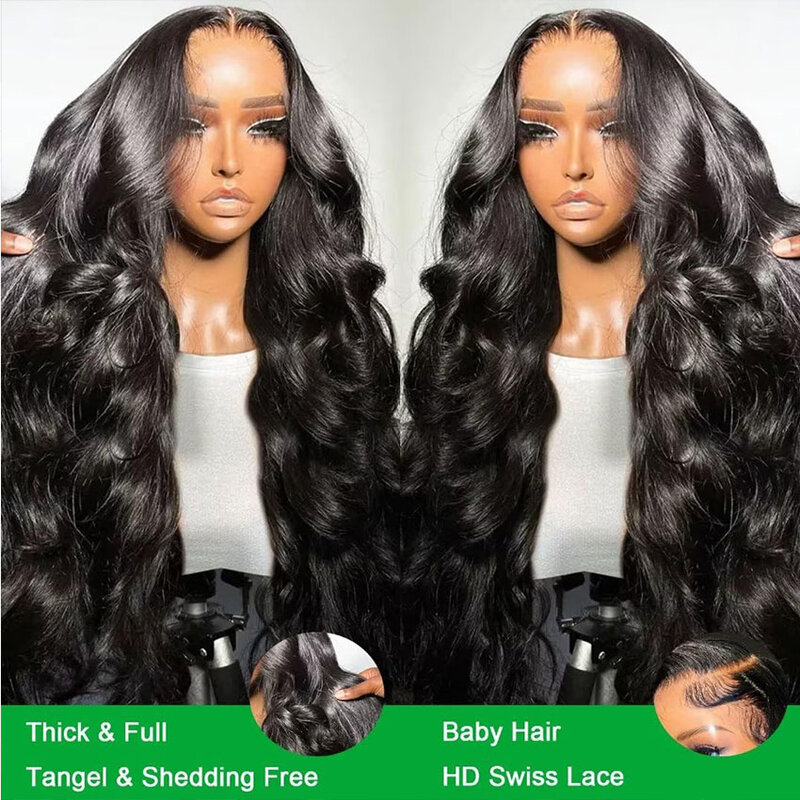Transparent Lace Frontal Wig Pre Plucked With Baby Hair Indian 13x6 Body Wave Lace Front Human Hair Wigs For Black Women TIANTAI