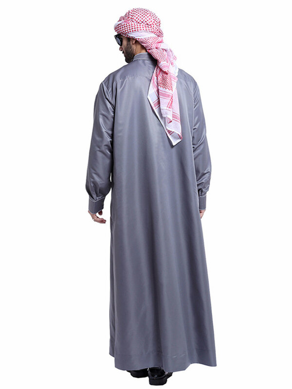 Jubah Pria Muslim Arab Timur Tengah Baru dengan Bordir Pakaian Tradisional Pria Empat Musim Bisa Dipakai Mudah Dibersihkan