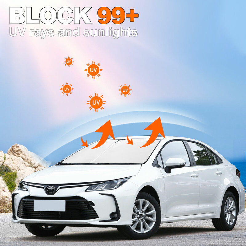 Penutup Visor kaca depan mobil, pelindung kaca depan jendela Anti UV untuk Toyota Corolla 2019 2020 2021 2022 2023