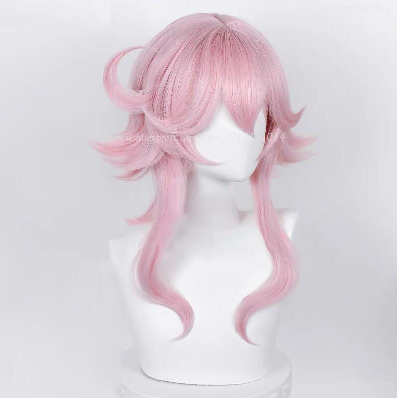 Peluca de Cosplay de juego Sumeru Dori, cuero cabelludo simulado rosa, pelo sintético resistente al calor, pelucas de fiesta de Halloween