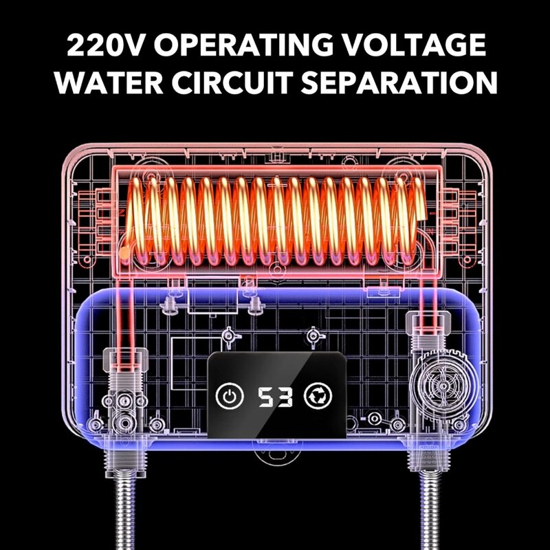 MHX-aquecedor de água sem tanque elétrico, temperatura constante, 5500W, 220V, auto modulante, 360 ° instalar toque