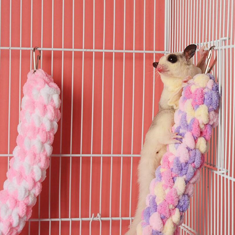 Mainan ayunan Hamster tali panjat Parrot 60cm mainan gantung marmut tali kunyah tali Gula Glider Cockatiel latihan dudukan hewan peliharaan