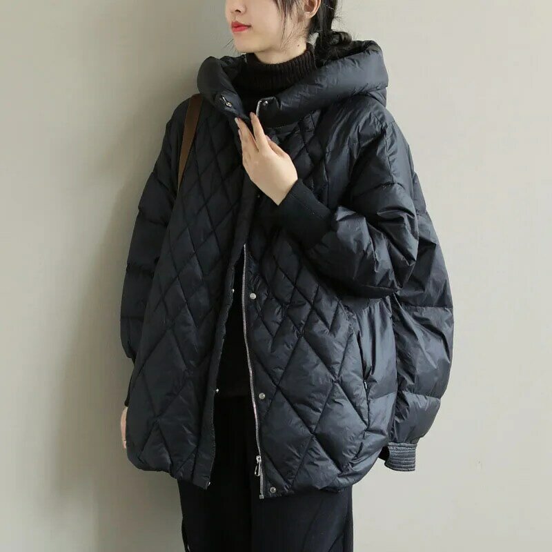 Koreanische Stil Frauen Daunen jacke über Größe Kurz mantel locker warm Herbst Winter lässig Outwear Top-Qualität Parka