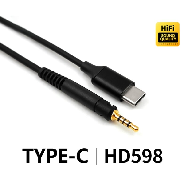 Cable repuesto T8WC sonido calidad para auriculares HD518 HD558 HD569 HD579 HD598 Sumérgete en música larga duración