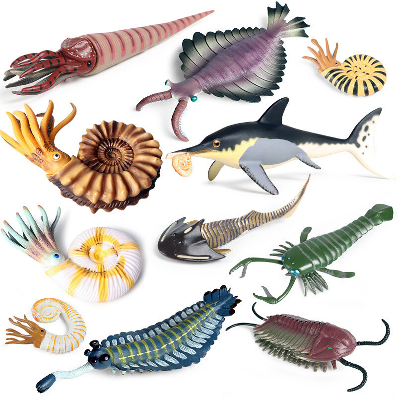 Ancient Prehistory Ocean Animal Model Nautilus Giant Squid  Mosasaurus Action Figure Collections Educational Toys for Children