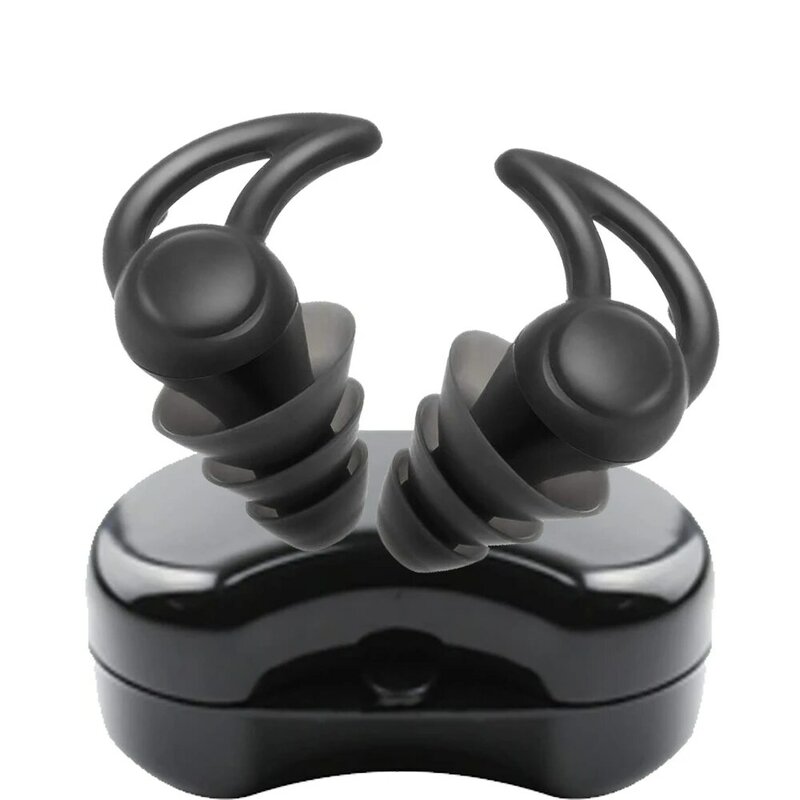Bouchons d'oreille réutilisables en silicone pour la réduction du bruit du sommeil, protection auditive, blocage du son