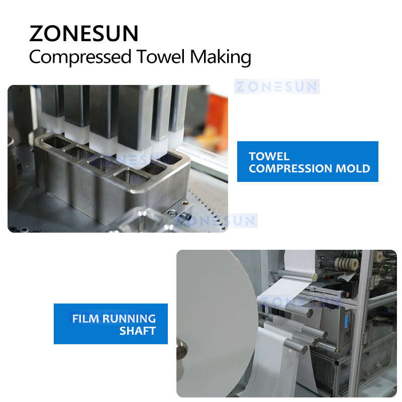 ZONESUN Automatic Compressed Towel Making Machine Mini Towel Disposable Coin Tissues Napkins Hospitality Industry ZS-HAN9800