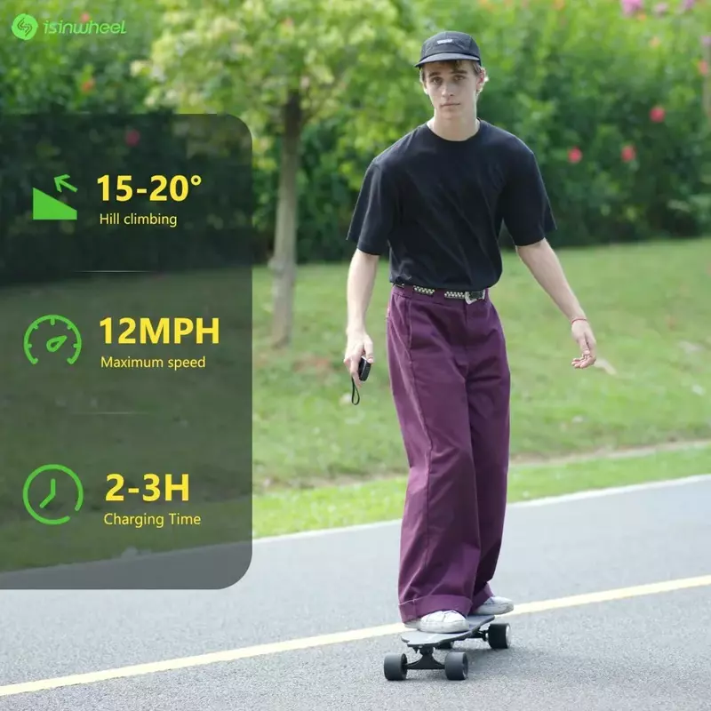 Electric Skateboard with Remote,1200W Brushless Motor,30 Mph Top Speed, Electric Longboard for Adults ＆Teens,Electric Skateboard