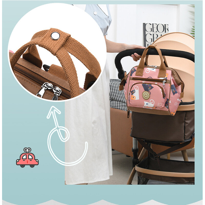 Sac à langer étanche pour maman, petit sac à main de voyage multifonctionnel, sacs de poussette pour mère et bébé, sac à dos