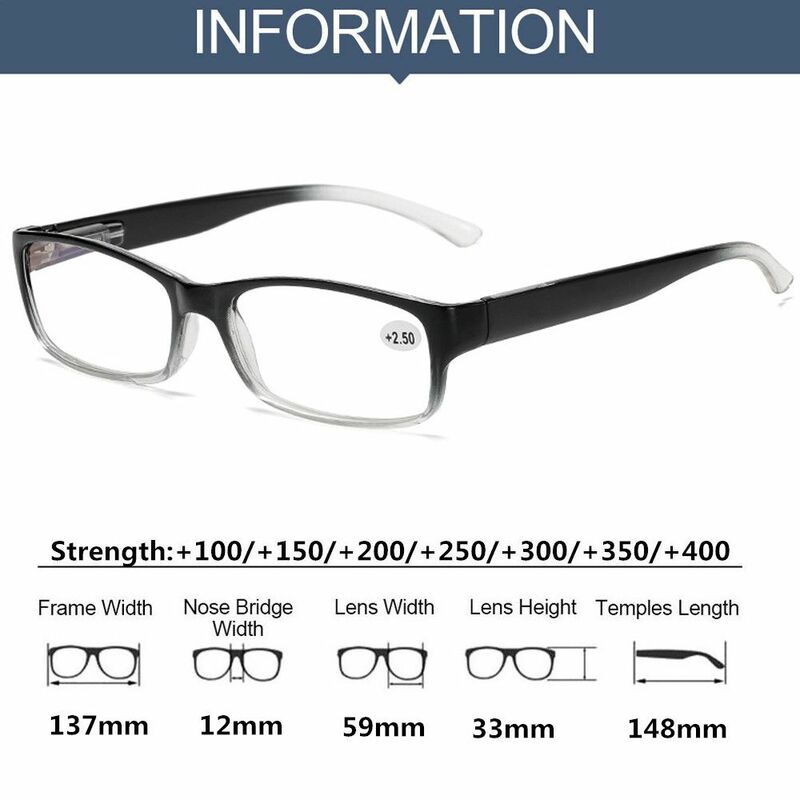 Hot Anti-Blue Light Reading Glasses Unisex Eye Protection Women Men Ultra Light Frame Elegant Eyeglasses Diopter +100~+400