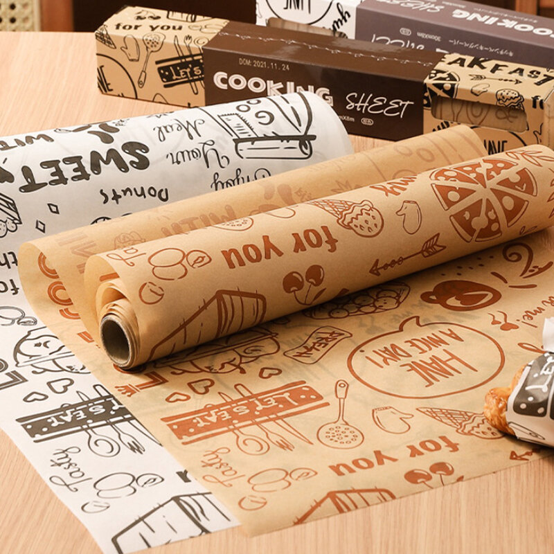 8m Parchment Paper Roll for Baking, Non-stick Oilpaper Wax Paper For Decoration
