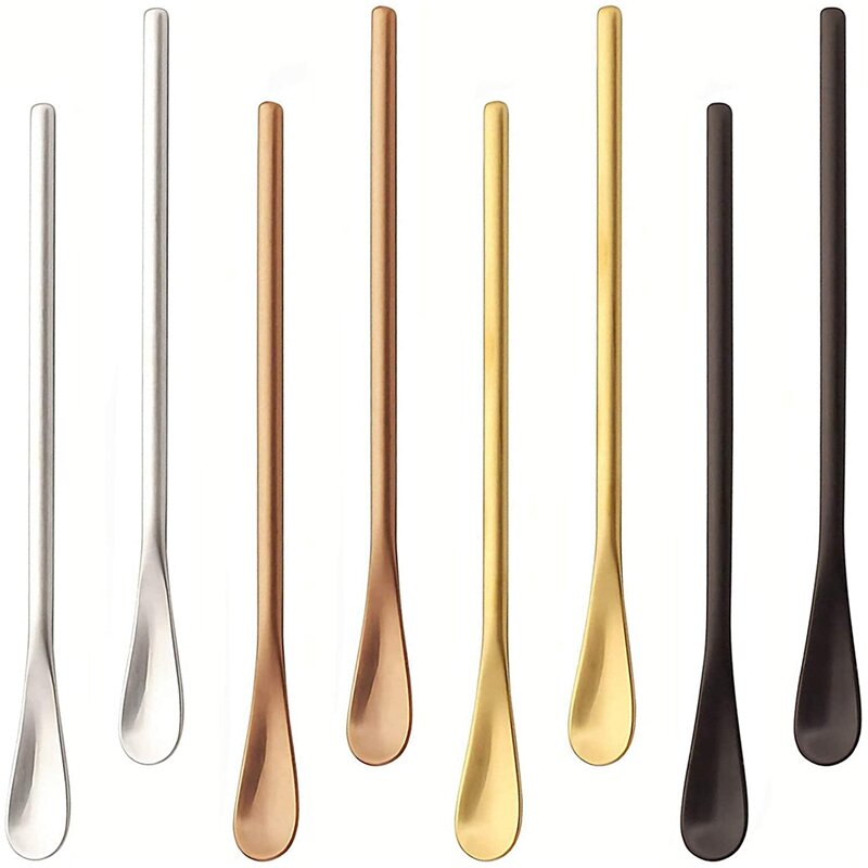 8 Pack Stainless Steel Coffee Spoons, 5In Iced Tea Spoons Cocktail Stirring Spoons, Spice Spoons With Short Handle