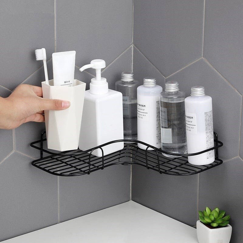 HOShelf-Porte-shampooing pour accessoires de cuisine, étagères d'angle, cadre en fer, caddie de douche, rangement, T1