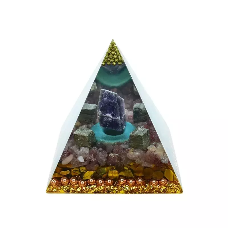 Nowy oryginalny naturalny kryształ ametyst biżuteria dekoracyjna ozdoby piramida energia geometria orgonit joga medytacja uzdrawianie
