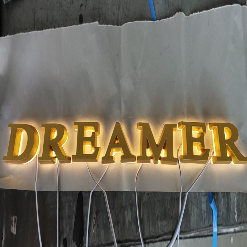Custom made 3D mini acrylic LED letters shop signs, back lit acrylic LED letters business signboards for facade decoration