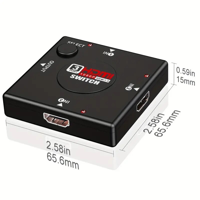 Коммутатор совместимый с HDMI, Любительский KVM, 4K, 2K, 3D, 3 ввода, 1 выход, мини-3 порта, концентратор коммутации видео 1080P, DVD