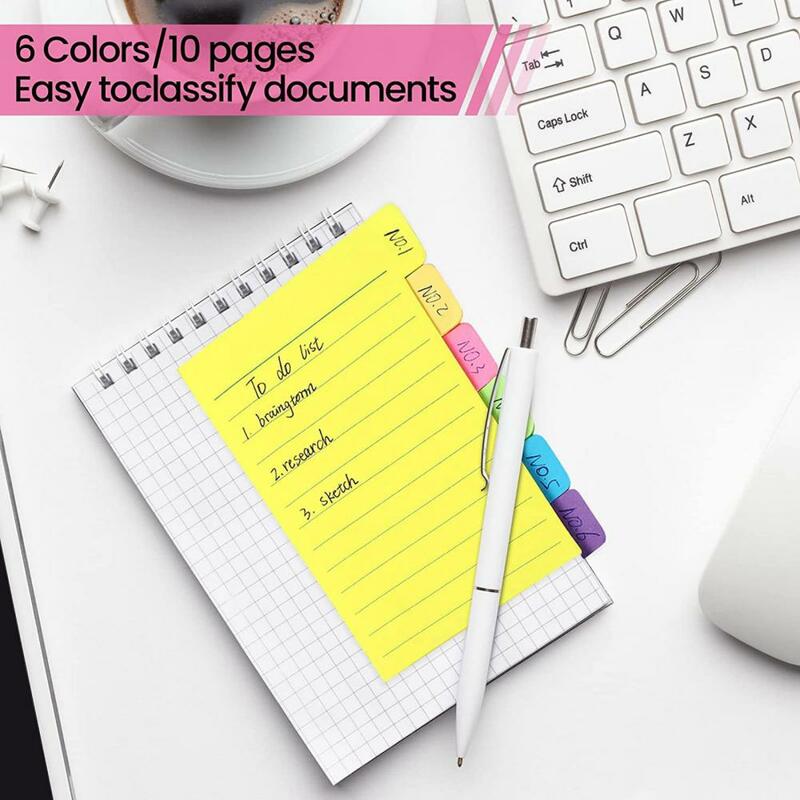 Ruled Notepad Colorful Sticky Notes Set Compact Index Tabbed Notepad Memo Pad for Home Office School