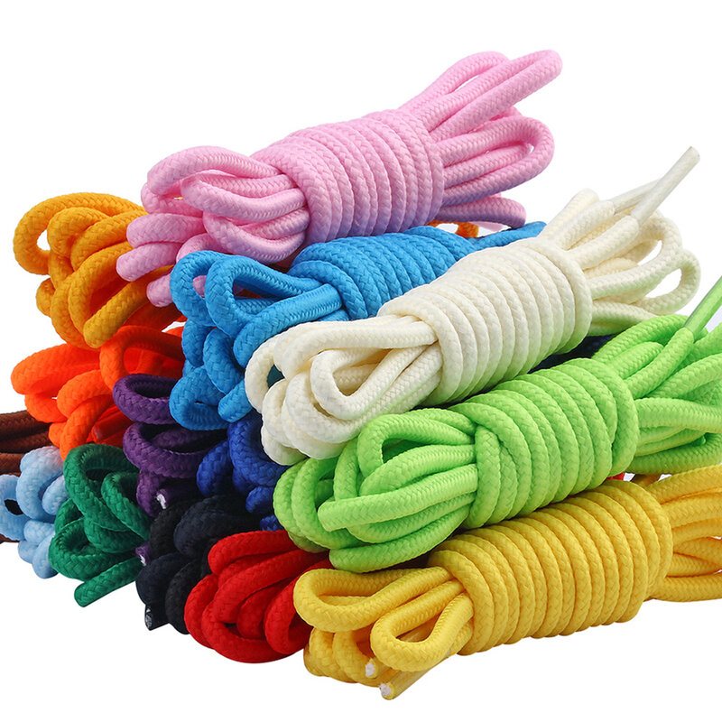 Cadarços longos para tênis, Cordas redondas, Cordas de cordão unissex, Corda encerada multicolorida, 100cm, 150cm