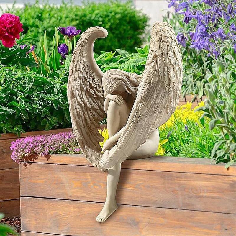 Redenção Criativa Anjo Estátua, Decoração De Escultura, Decoração De Jardim Em Casa
